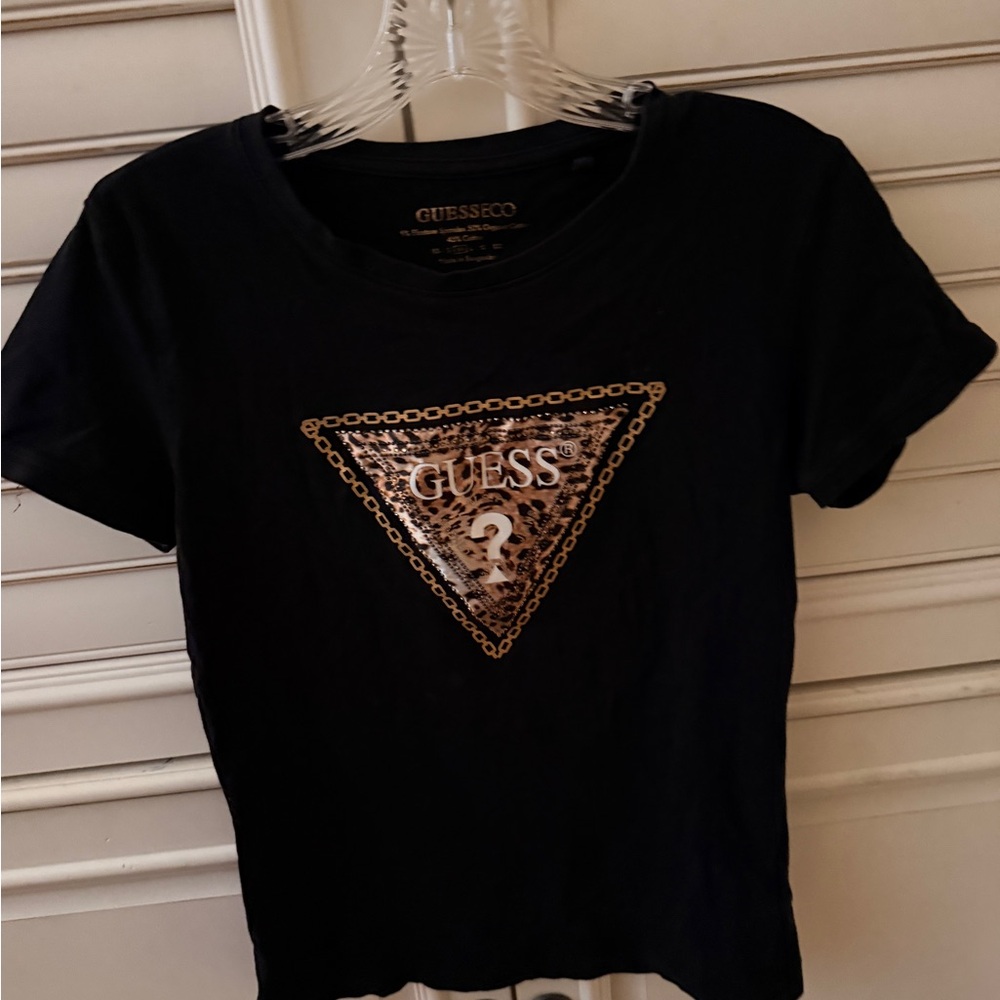 GUESS Black and Gold Graphic Tee